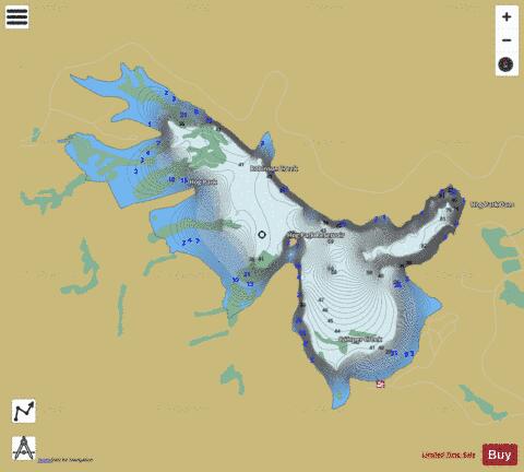 Hog Park Reservoir depth contour Map - i-Boating App