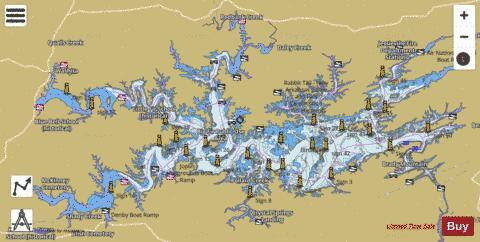 Lake Ouachita depth contour Map - i-Boating App
