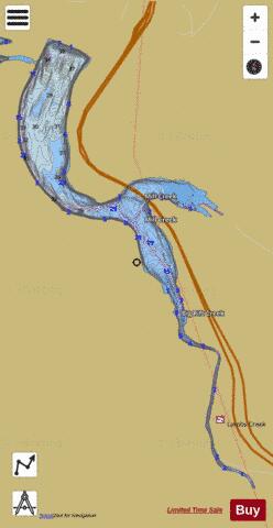 Tioga Reservoir depth contour Map - i-Boating App
