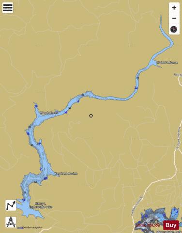 Harry L. Englebright Lake depth contour Map - i-Boating App