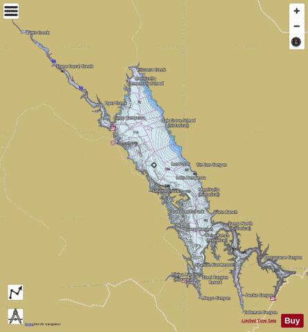 Lake Berryessa depth contour Map - i-Boating App