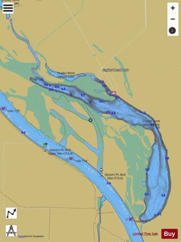 Snyder Bend Lake depth contour Map - i-Boating App