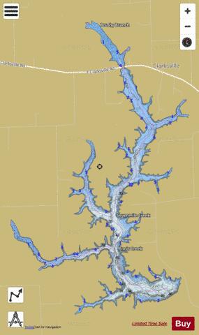 Mill Creek Lake depth contour Map - i-Boating App