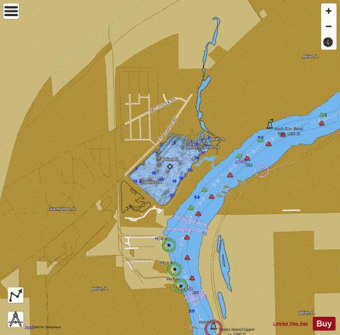 Rock Run Rookery Lake depth contour Map - i-Boating App