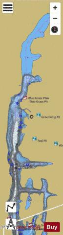 BLUEGRASS LAKE, WARRICK depth contour Map - i-Boating App