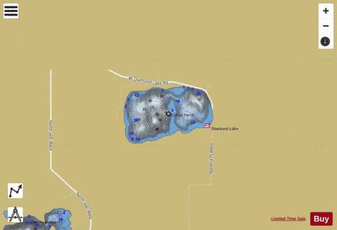 Diamond Lake, Noble county depth contour Map - i-Boating App