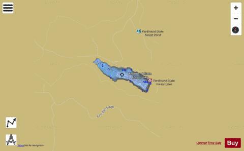 FERDINAND STATE FOREST LAKE, DUBOIS depth contour Map - i-Boating App