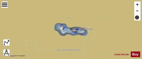 Fletcher Lake, Fulton county depth contour Map - i-Boating App