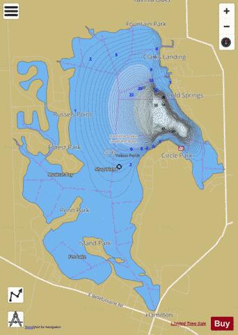 Hamilton Lake, Steuben county depth contour Map - i-Boating App