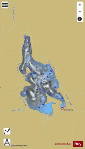 Loon Lake, Noble county depth contour Map - i-Boating App