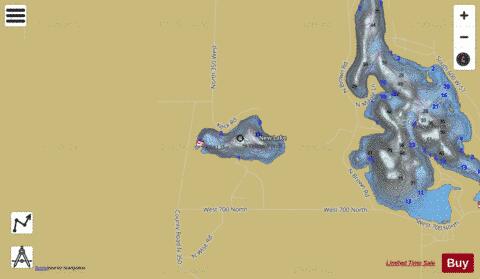 Old Lake, Whitley county depth contour Map - i-Boating App