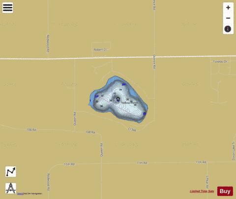 Pretty Lake, Marshall county depth contour Map - i-Boating App