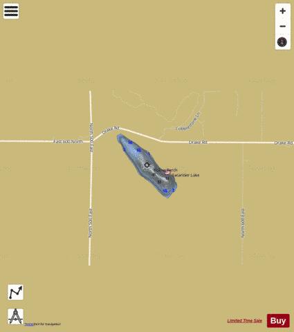 Sacarider Lake, Noble county depth contour Map - i-Boating App