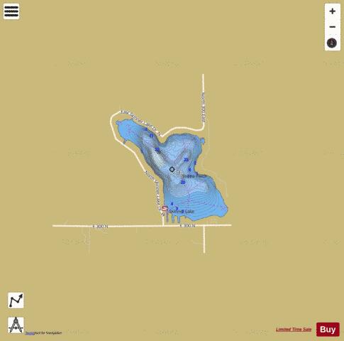 Skinner Lake, Noble county depth contour Map - i-Boating App