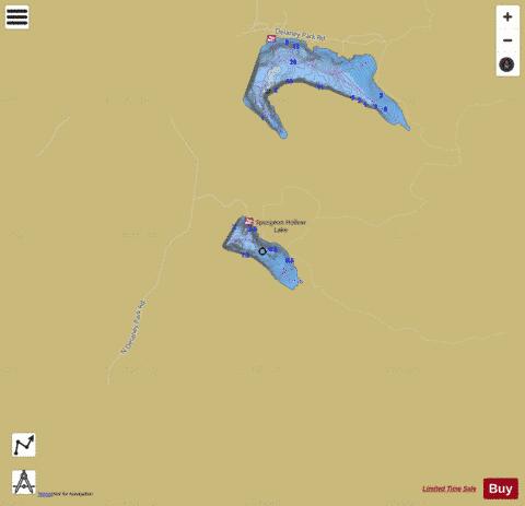 SPURGEON HOLLOW LAKE, WASHINGTON depth contour Map - i-Boating App