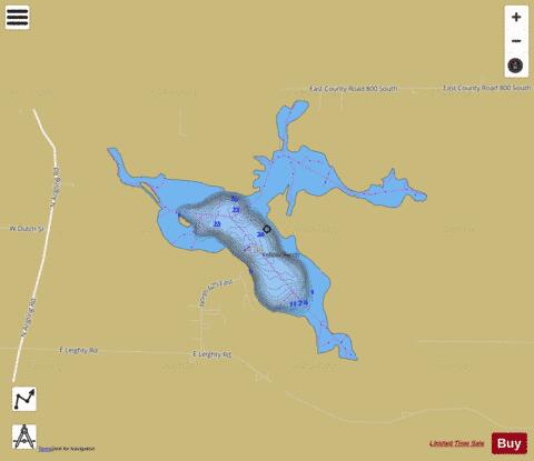 TamarackEast Lake, Noble county depth contour Map - i-Boating App