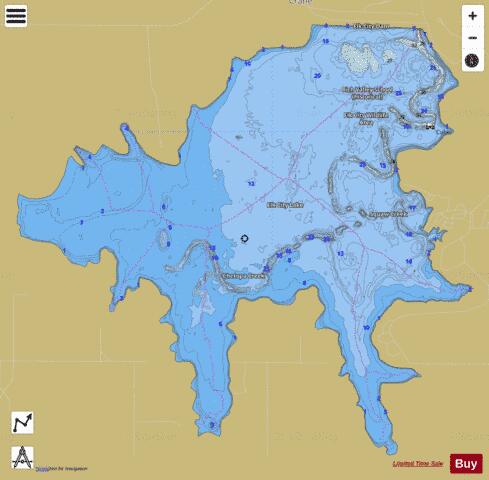 Elk City Lake, Montgomery depth contour Map - i-Boating App
