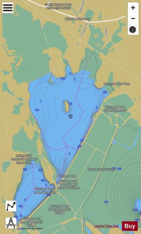 Burrage Pond - Upper Reservoir depth contour Map - i-Boating App