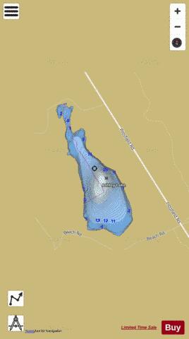 Ashley Lake depth contour Map - i-Boating App