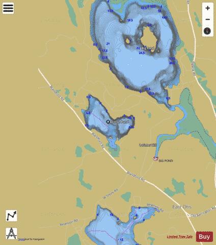 Benton Pond depth contour Map - i-Boating App