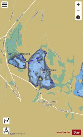 West Waushacum Pond depth contour Map - i-Boating App
