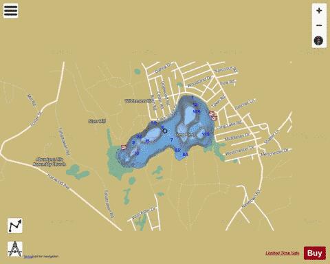 Long Pond depth contour Map - i-Boating App