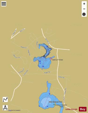 Bartlett Pond depth contour Map - i-Boating App