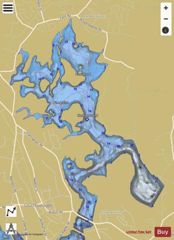 Sudbury Reservoir depth contour Map - i-Boating App