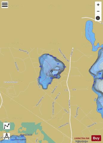 Stetson Pond depth contour Map - i-Boating App