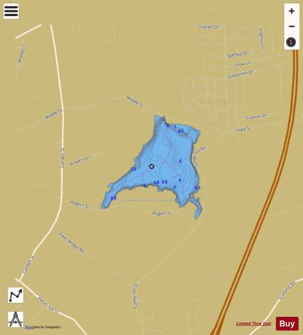 Upper Artichoke Reservoir depth contour Map - i-Boating App