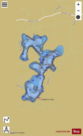 Chebacco Lake depth contour Map - i-Boating App
