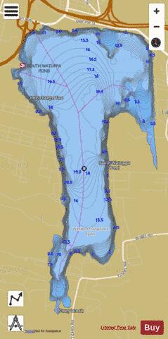 South Watuppa Pond depth contour Map - i-Boating App
