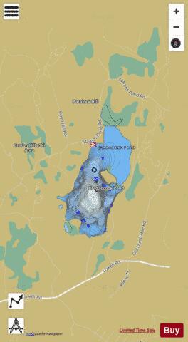 Baddacook Pond depth contour Map - i-Boating App