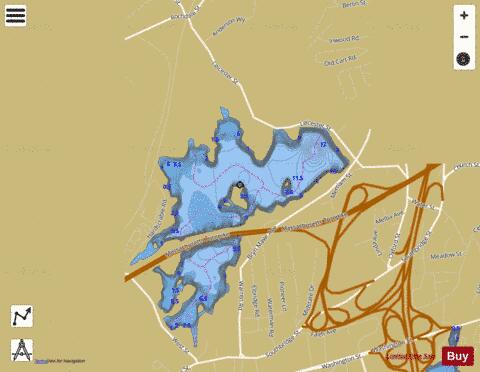 Dark Brook Lake depth contour Map - i-Boating App