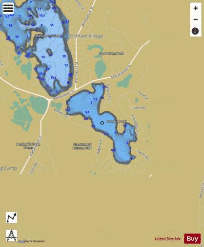 Furnace Pond depth contour Map - i-Boating App