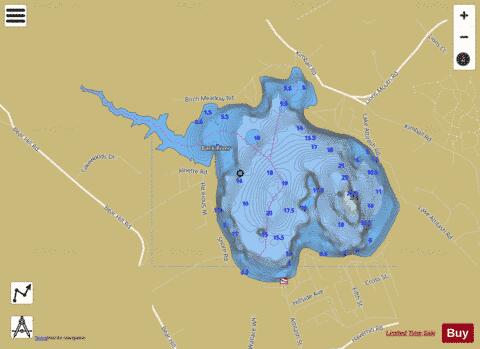 Lake Attitash depth contour Map - i-Boating App