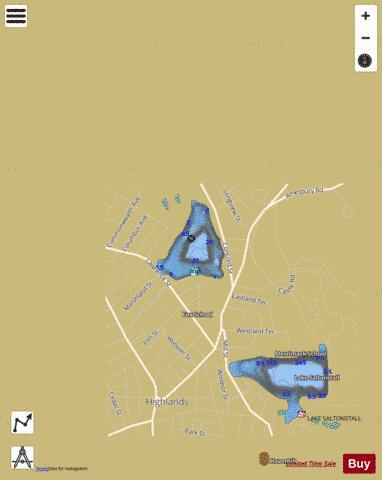 Lake Pentucket depth contour Map - i-Boating App