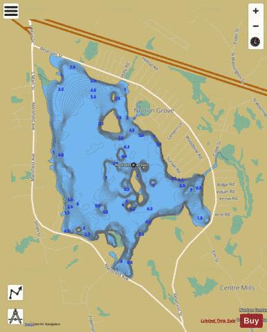 Norton Reservoir depth contour Map - i-Boating App