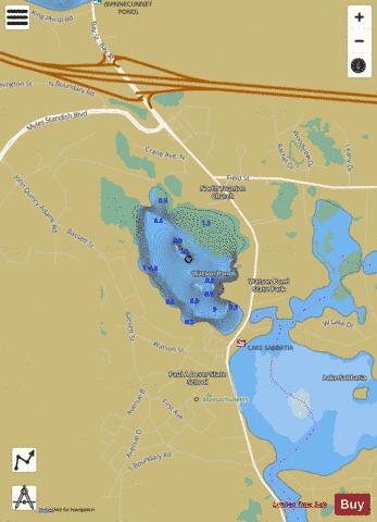 Watson Pond depth contour Map - i-Boating App