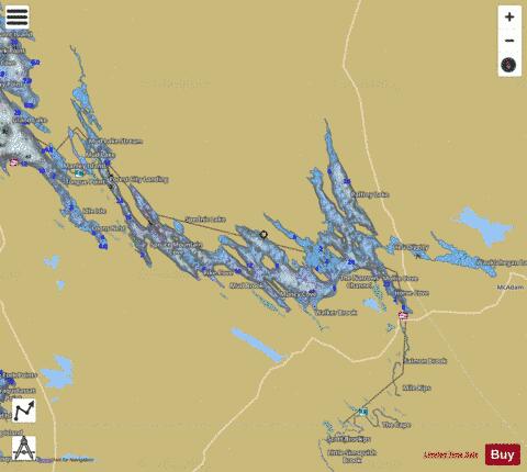 Spednic Lake depth contour Map - i-Boating App