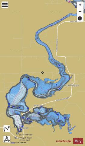 Little Muskegon River Pond depth contour Map - i-Boating App