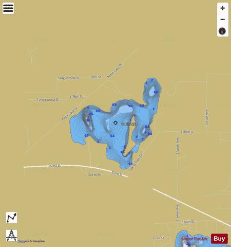 Pettit Lake depth contour Map - i-Boating App