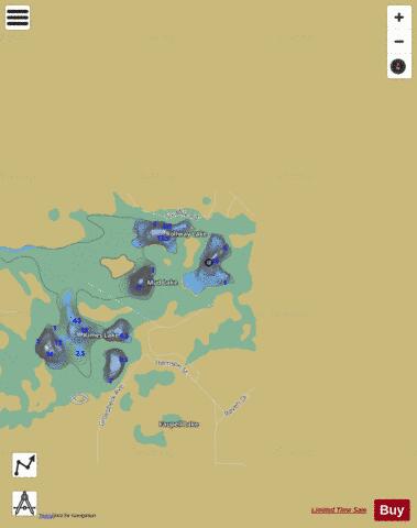 Rollaway Lake depth contour Map - i-Boating App