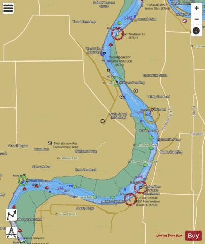 Lower Mississippi River section 11_514_801 depth contour Map - i-Boating App