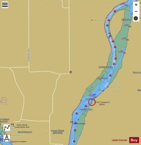 Lower Mississippi River section 11_516_799 depth contour Map - i-Boating App