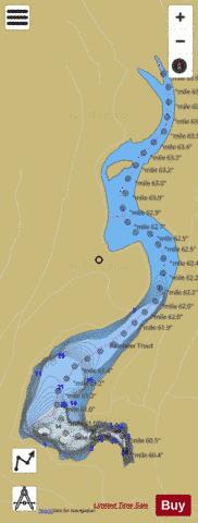 Hubbart Reservoir depth contour Map - i-Boating App