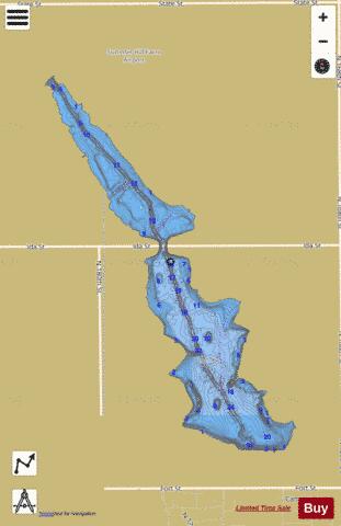 Flanagan Lake depth contour Map - i-Boating App