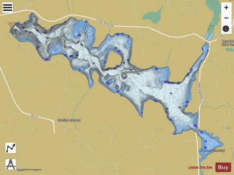 Cross River Reservoir depth contour Map - i-Boating App
