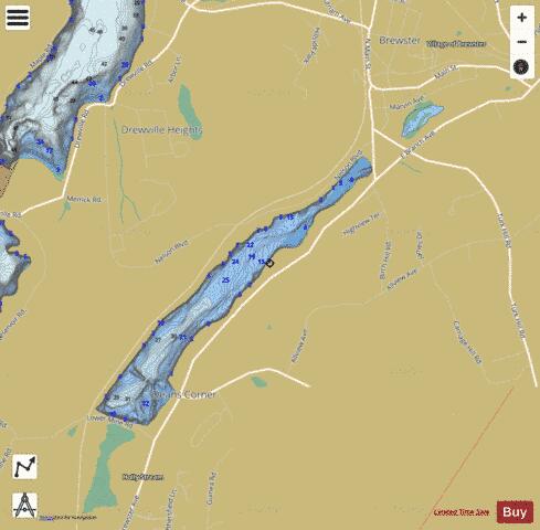 Diverting Reservoir depth contour Map - i-Boating App