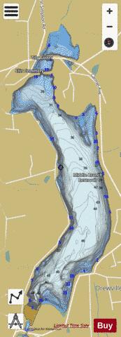 Middle Branch Reservoir depth contour Map - i-Boating App